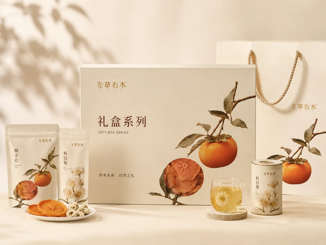 柿子片礼盒多方案展示